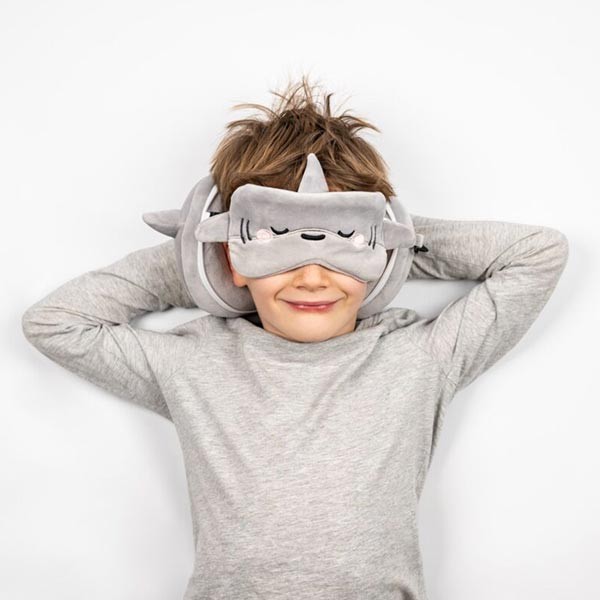 Relaxeazzz Adoramals Shark Plush Travel Pillow & Eye Mask 2 Relaxeazzz Adoramals Shark Plush Travel Pillow & Eye Mask - Image 2