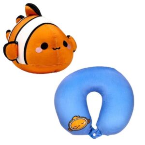 Swapseazzz Adoramals Ocean Clownfish 2-in-1 Plush Travel Pillow & Toy