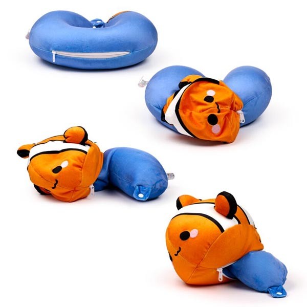 Swapseazzz Adoramals Ocean Clownfish 2-in-1 Plush Travel Pillow & Toy 2 Swapseazzz Adoramals Ocean Clownfish 2-in-1 Plush Travel Pillow & Toy - Image 2