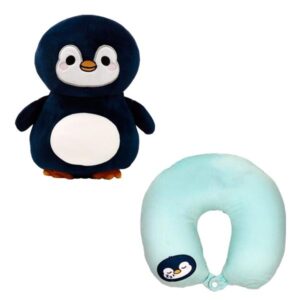 Swapseazzz Adoramals Ocean Penguin 2-in-1 Plush Travel Pillow & Toy