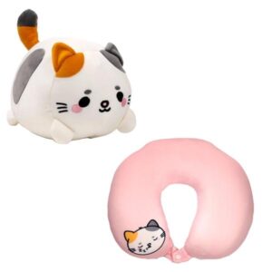 Swapseazzz Adoramals Cat 2-in-1 Plush Travel Pillow & Toy