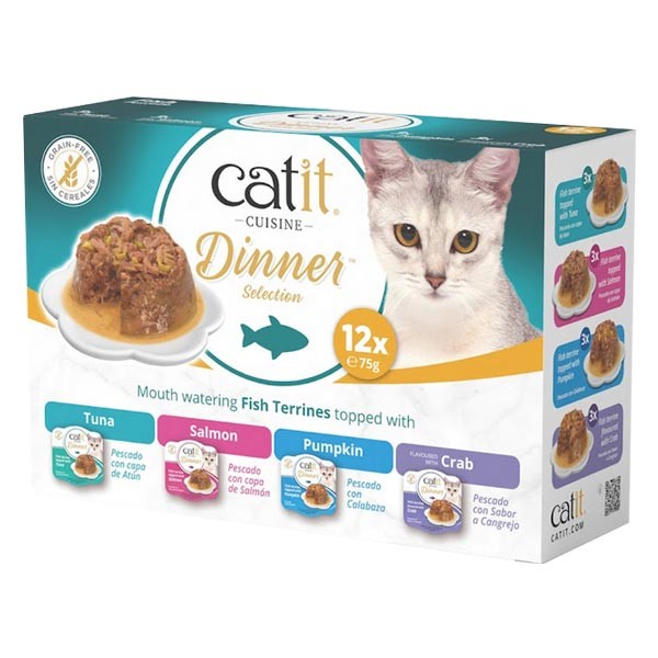Catit Fish Dinner Variety Pack 12x75g 1 Catit Fish Dinner Variety Pack 12x75g