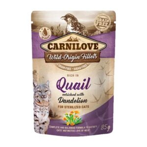 Carnilove Quail with Dandelion 85g Pouch Wet Cat Food