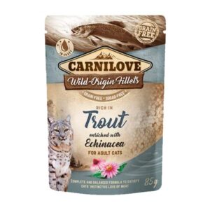 Carnilove Trout with Echinacea 85g Pouch Wet Cat Food