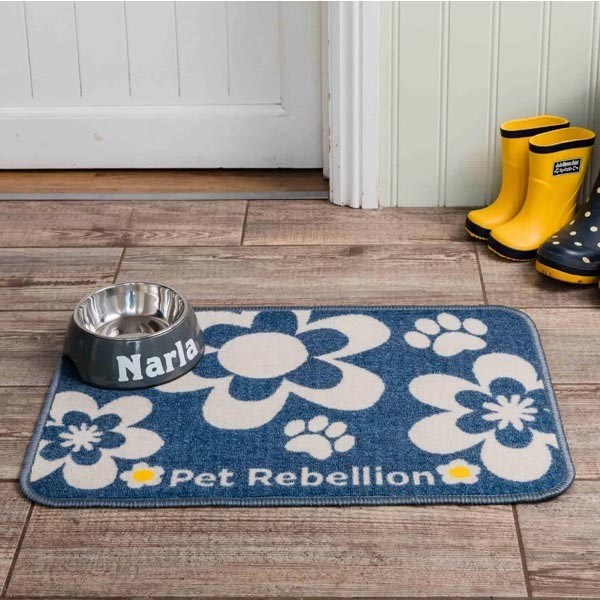 Pet Rebellion Dinner Mate Flowers Blue 40x60cm 2 Pet Rebellion Dinner Mate Flowers Blue 40x60cm - Image 2