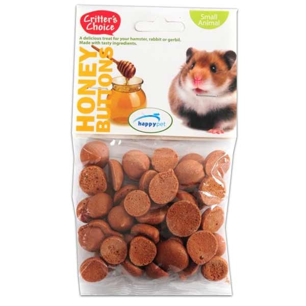 Critters Choice Honey Buttons 40g Small Animal Treat 1 Critters Choice Honey Buttons 40g Small Animal Treat