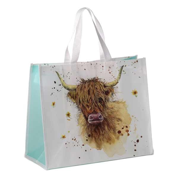 Jan Pashley Highland Coo Cow Reusable Shopping Bag 1 Jan Pashley Highland Coo Cow Reusable Shopping Bag