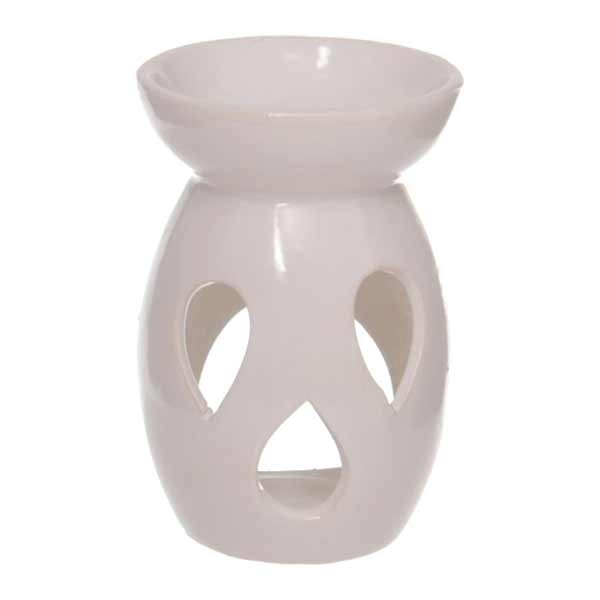 Eden White Simple Tear Drop Cut-Out Ceramic Oil & Wax Melt Burner 1 Eden White Simple Tear Drop Cut-Out Ceramic Oil & Wax Melt Burner