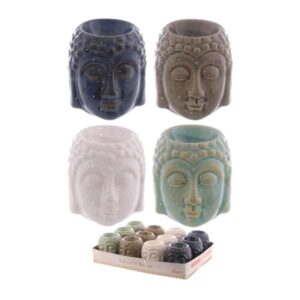 Small Crackle Glaze Ceramic Buddha Head Oil Burner