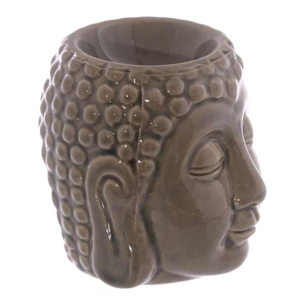 Small Crackle Glaze Ceramic Buddha Head Oil Burner 3 Small Crackle Glaze Ceramic Buddha Head Oil Burner - Image 3