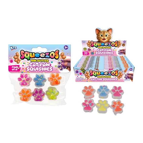 Squishy Rainbow Mini Cat Paw 6pk 1 Squishy Rainbow Mini Cat Paw 6pk