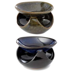 Abstract Dark Mottled Ceramic Oil Burner