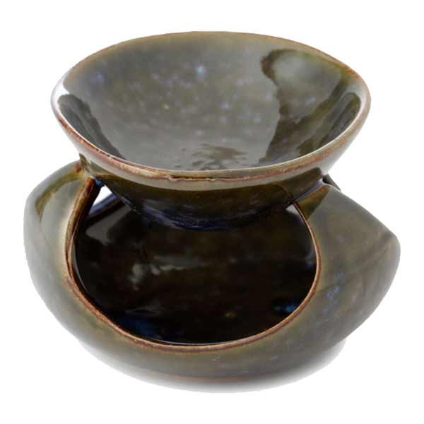 Abstract Dark Mottled Ceramic Oil Burner 2 Abstract Dark Mottled Ceramic Oil Burner - Image 2