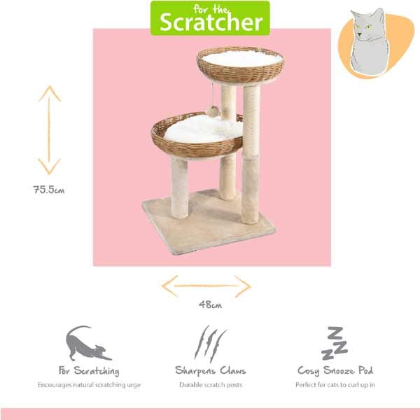 Happy Pet Thetford Tiered Cat Scratch Post 2 Happy Pet Thetford Tiered Cat Scratch Post - Image 2