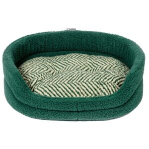 Danish Design Sherpa Fleece Green Herringbone Slumber Bed 30"
