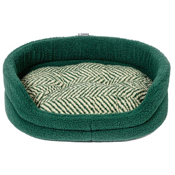 Danish Design Sherpa Fleece Green Herringbone Slumber Bed 30"