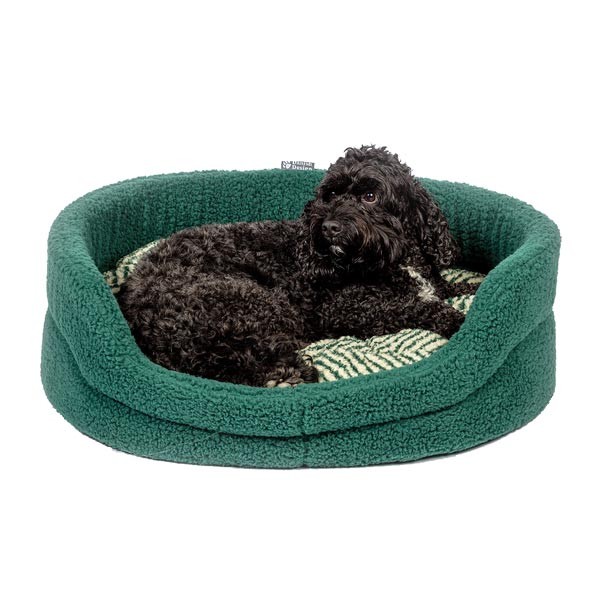 Danish Design Sherpa Fleece Green Herringbone Slumber Bed 30" 3 Danish Design Sherpa Fleece Green Herringbone Slumber Bed 30" - Image 3