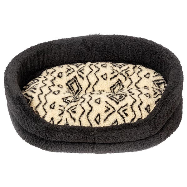 Danish Design Sherpa Fleece Neutral Geometric Slumber Bed 30" 1 Danish Design Sherpa Fleece Neutral Geometric Slumber Bed 30"