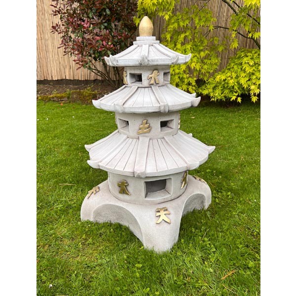 3 Tier Shaolin Temple Oriental Stone Garden Ornament 85cm 1 3 Tier Shaolin Temple Oriental Stone Garden Ornament 85cm