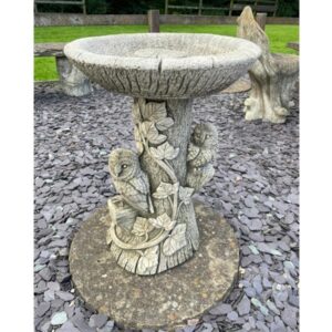 Twin Owl Stone Bird Bath 65cm