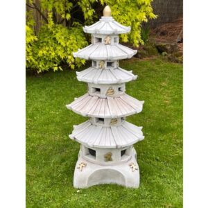 5 Tier Shaolin Temple Oriental Stone Garden Ornament 125cm