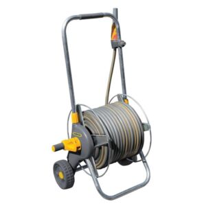 Hozelock Assembled Metal Cart 60m with Hose and Fittings