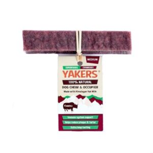 Yakers Yak Milk Chew Cranberry Medium Single Dog Treat