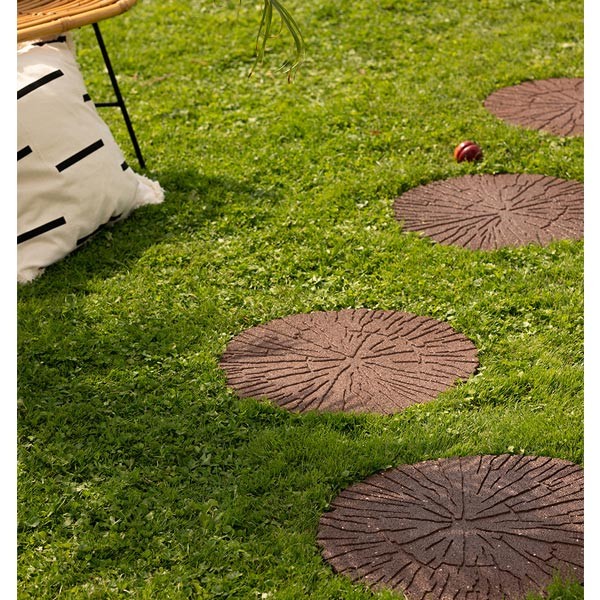 EcoWay Cracked Log Earth Brown Eco Stepping Stone 46cm 2 EcoWay Cracked Log Earth Brown Eco Stepping Stone 46cm - Image 2