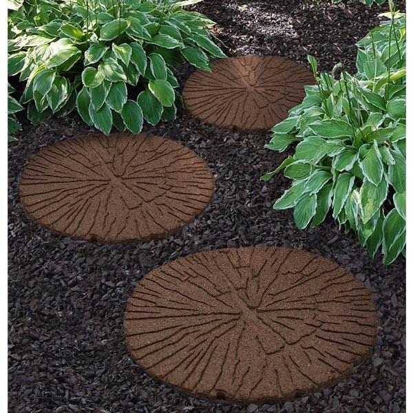 EcoWay Cracked Log Earth Brown Eco Stepping Stone 46cm 3 EcoWay Cracked Log Earth Brown Eco Stepping Stone 46cm - Image 3