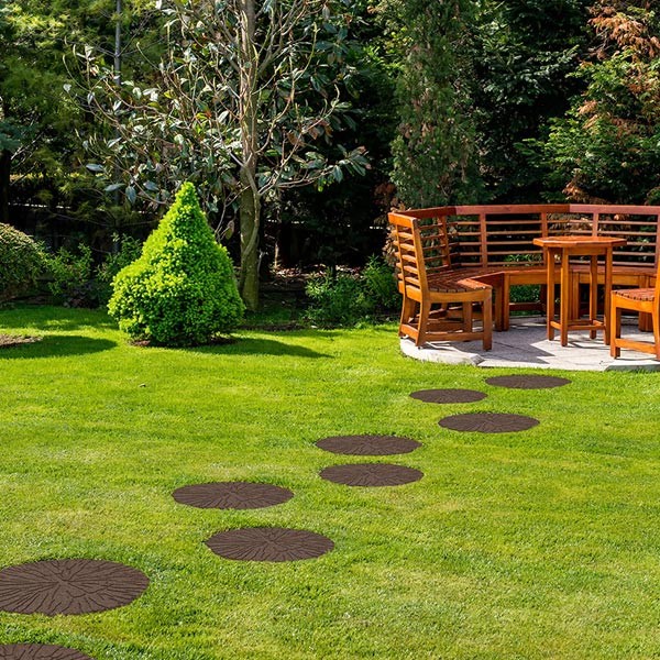EcoWay Cracked Log Earth Brown Eco Stepping Stone 46cm 4 EcoWay Cracked Log Earth Brown Eco Stepping Stone 46cm - Image 4