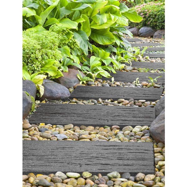 EcoWay Railroad Tie Grey Eco Stepping Stone 53cm 2 EcoWay Railroad Tie Grey Eco Stepping Stone 53cm - Image 2