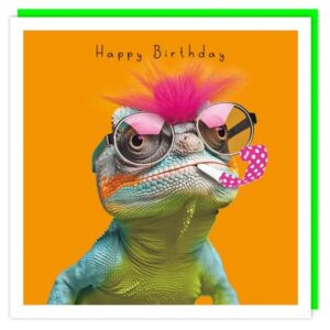 Fluff "Party Lizard" Birthday Card