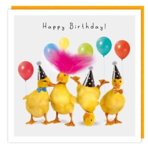 Fluff "4 Party Ducklings" Birthday Card