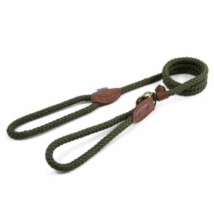 Ancol Heritage Rope Slip & Control Lead Green 1.5m x 12mm