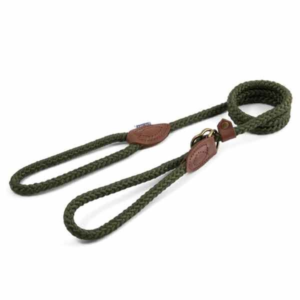 Ancol Heritage Rope Slip & Control Lead Green 1.5m x 12mm 1 Ancol Heritage Rope Slip & Control Lead Green 1.5m x 12mm