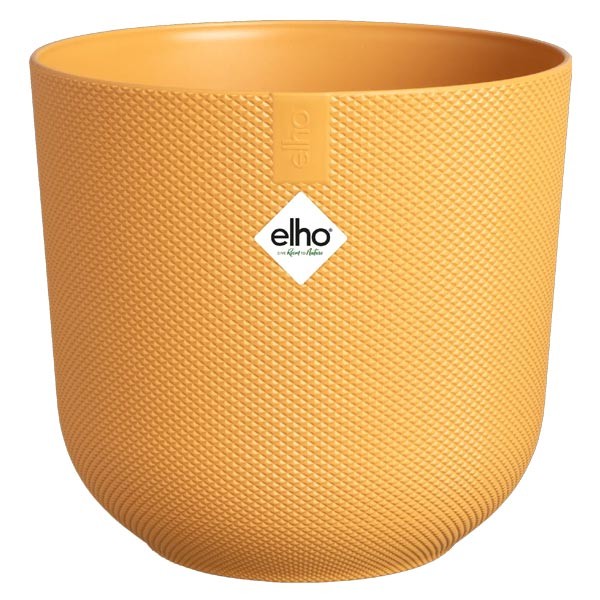 Elho Jazz Round Amber Yellow 14cm Flower Pot 1 Elho Jazz Round Amber Yellow 14cm Flower Pot