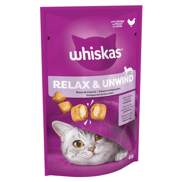 Whiskas Relax & Unwind with Chicken Adult Cat Treats 45g 1 Whiskas Relax & Unwind with Chicken Adult Cat Treats 45g