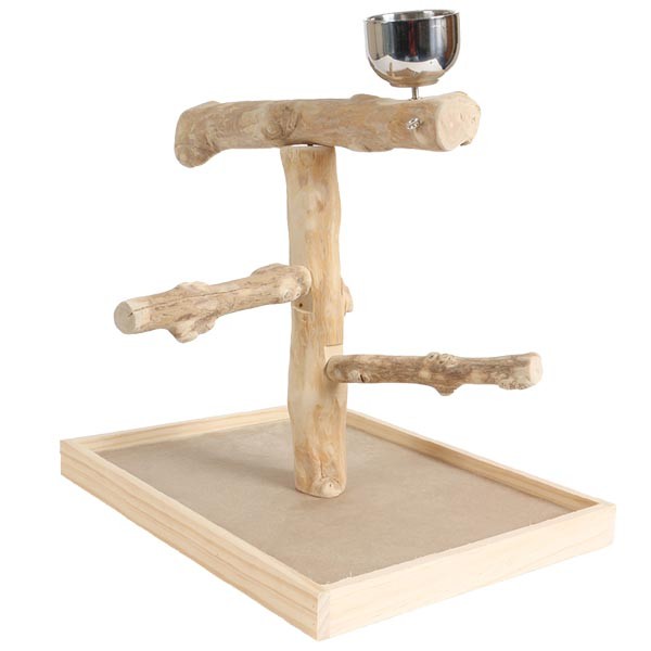 Northern Parrot Coffee Wood Table Top Stand Medium