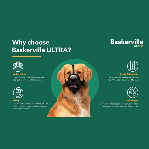Company of Animals Baskerville Ultra Muzzle Size 5 (Labrador) 6 Company of Animals Baskerville Ultra Muzzle Size 5 (Labrador) - Image 6