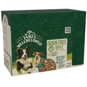 James Wellbeloved Grain Free Adult Lamb & Chicken in Gravy 12 x 90g Wet Dog Food