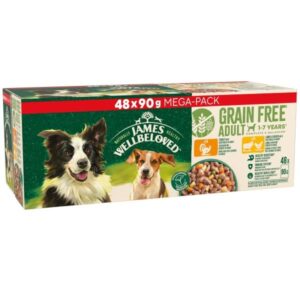 James Wellbeloved Grain Free Adult Mixed in Gravy 48 x 90g Wet Dog Food