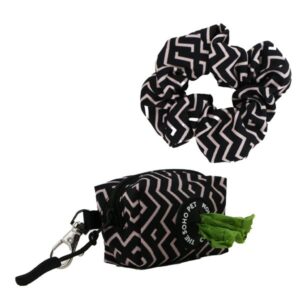 The Soho Pet Collection Zig Zag Patterned Poop Bag and Scrunchie