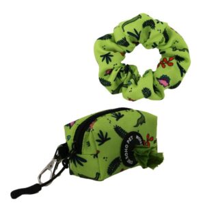 The Soho Pet Collection Dino Patterned Poop Bag and Scrunchie