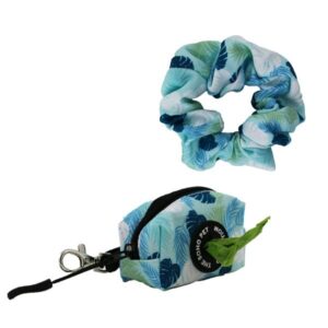 The Soho Pet Collection Leaf Patterned Poop Bag and Scrunchie