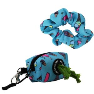 The Soho Pet Collection Ice Cream Patterned Poop Bag and Scrunchie