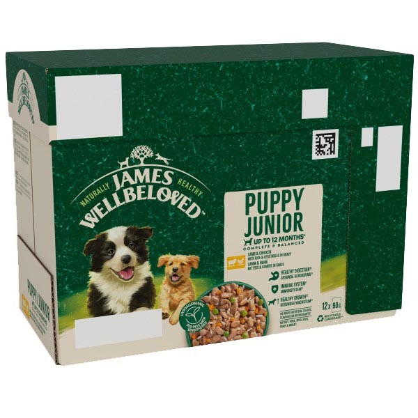James Wellbeloved Lamb & Chicken in Gravy Puppy 12x90g Wet Dog Food 1 James Wellbeloved Lamb & Chicken in Gravy Puppy 12x90g Wet Dog Food