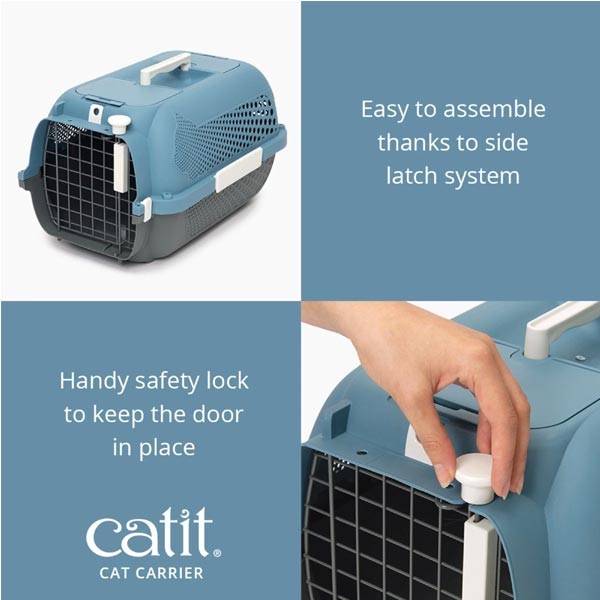 Catit Cat Carrier Blue Grey Medium 4 Catit Cat Carrier Blue Grey Medium - Image 4