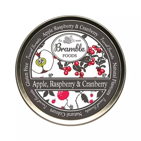 Bramble Foods Apple, Raspberry & Cranberry Travel Sweet Tin 200g 1 Bramble Foods Apple, Raspberry & Cranberry Travel Sweet Tin 200g