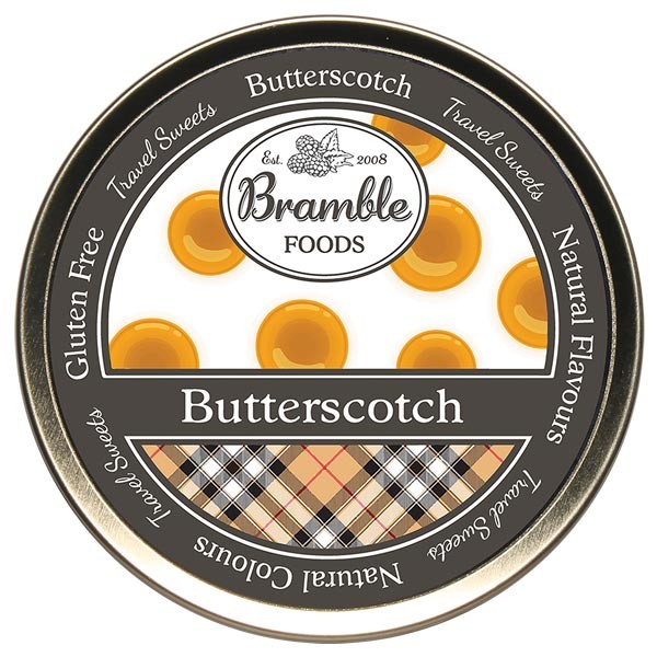Bramble Foods Butterscotch Travel Sweet Tin 200g 1 Bramble Foods Butterscotch Travel Sweet Tin 200g