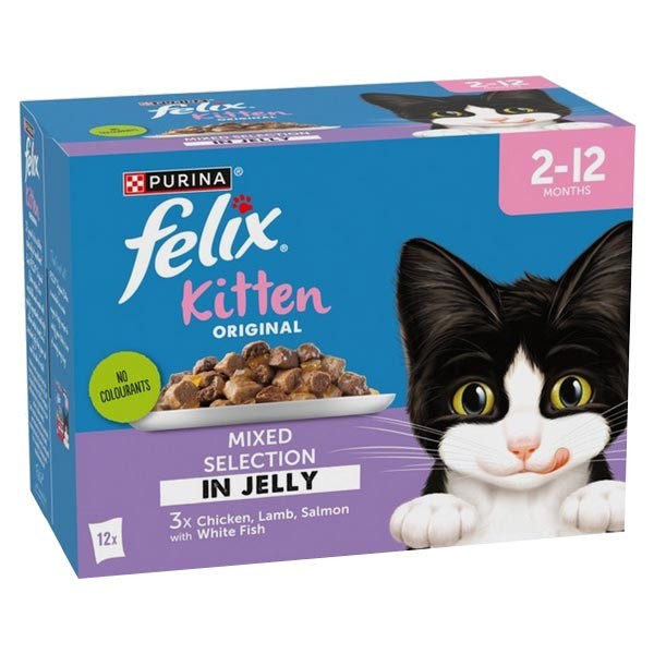 Felix Original Kitten Mixed Selection in Jelly Wet Cat Food 12 x 85g 1 Felix Original Kitten Mixed Selection in Jelly Wet Cat Food 12 x 85g